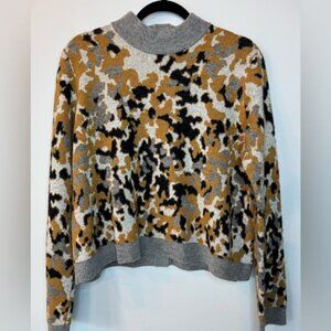COS Wool Blend Mottled Print Sweater | Size M | Button Back